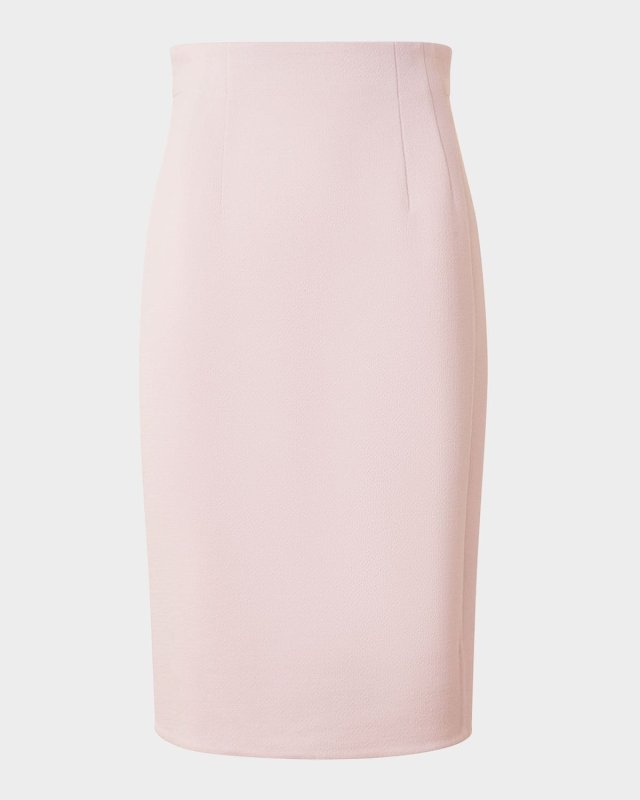 Double-Face Wool Crepe Pencil Skirt
